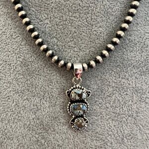 ❤️ Golden Hills Turquoise 3 Stone Southwestern Navajo Style 926 Pendant 1.60”L